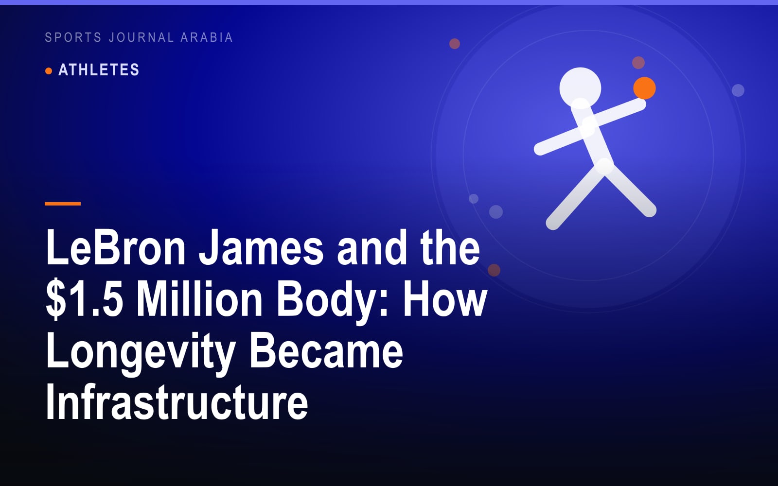 Conceptual illustration of a basketball player surrounded by recovery technology and data, in deep blue and gold tones.